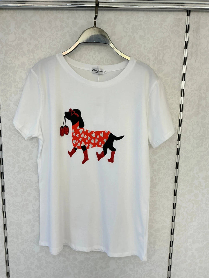 Kirsch-Welpe Grafik-T-Shirt [Z8380]