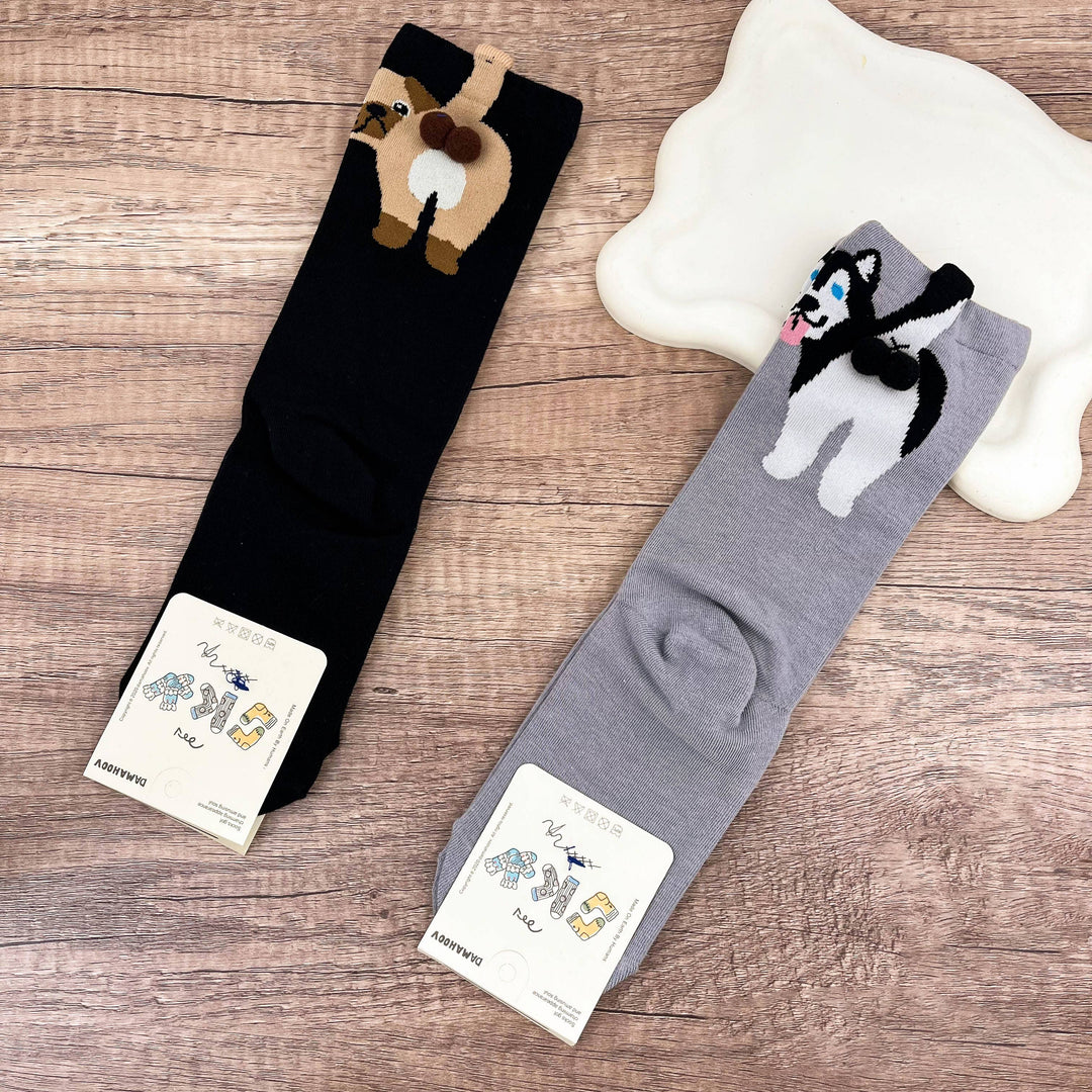 Lustige kreative Welpen lässige Socken in Wadenlänge