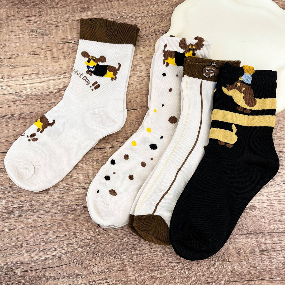Einfache Dackel Knöchel- & Crew-Socken