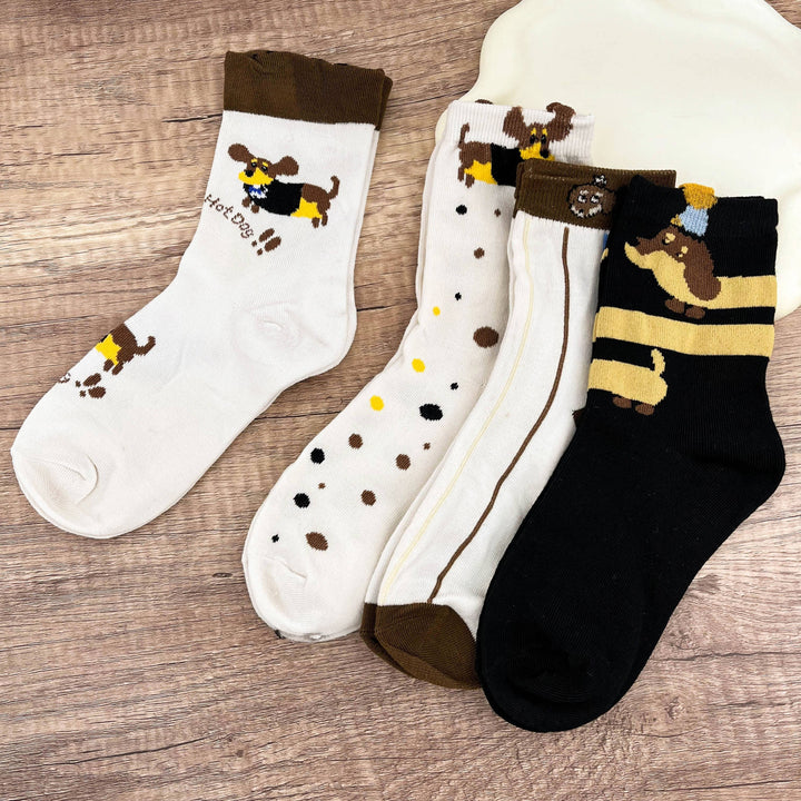 Einfache Dackel Knöchel- & Crew-Socken