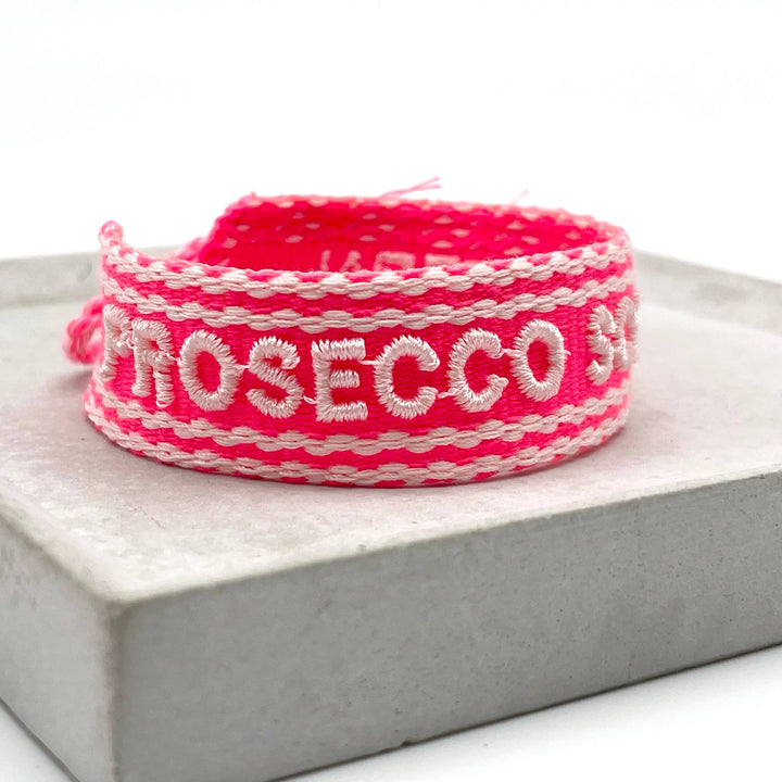 PROSECCO SCHWESTERN  Statement Armband gewebt, bestickt