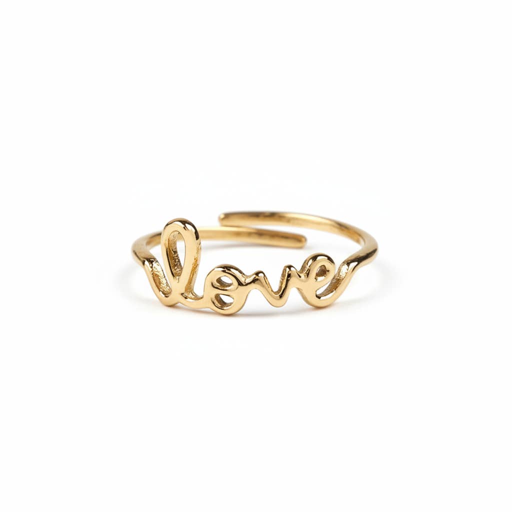 Love verstellbarer Ring aus Edelstahl