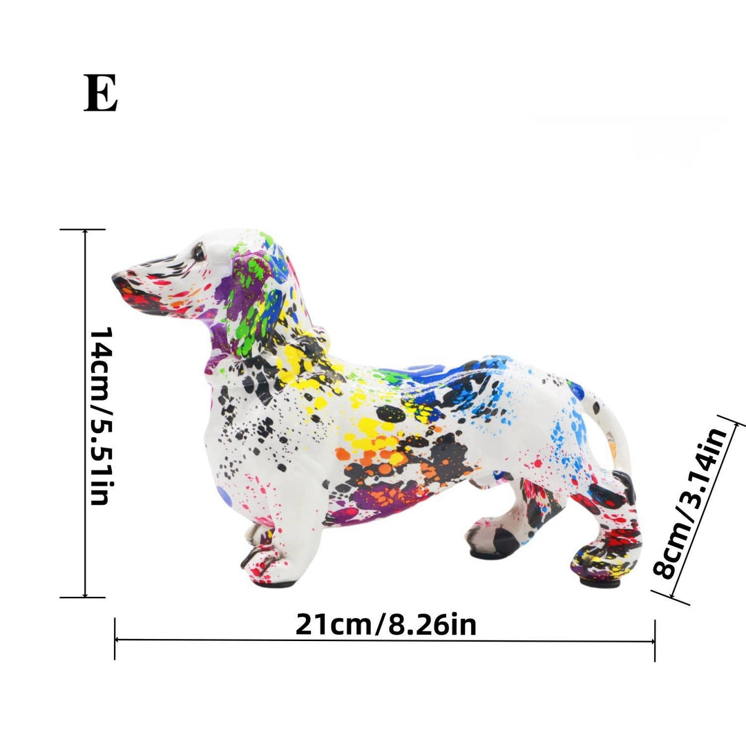 Colorburst Dackel Kunstfigur – Moderne Abstrakte Dekoration