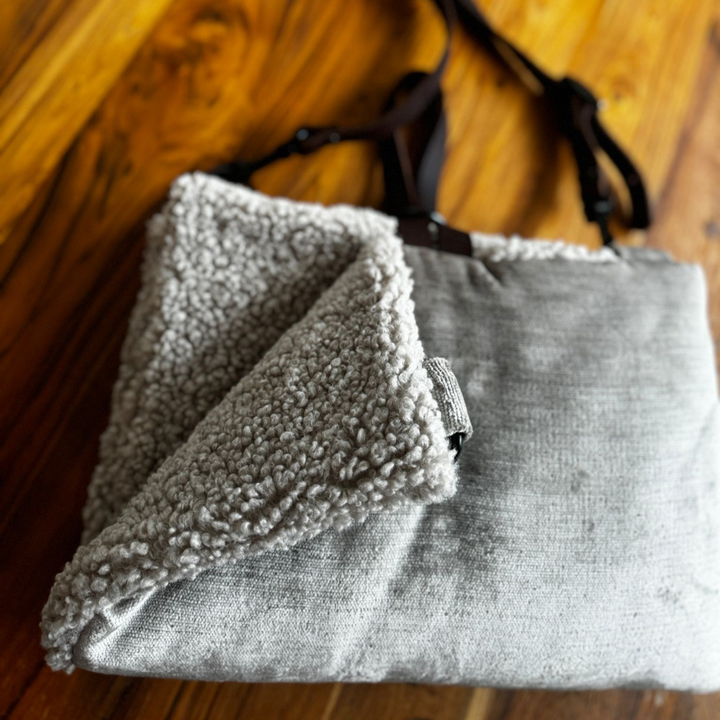 Travel Decke Teddy grey