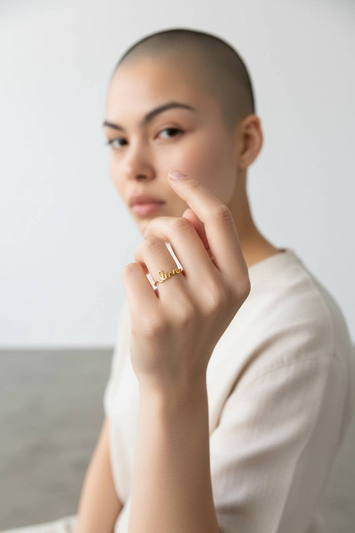 Love verstellbarer Ring aus Edelstahl