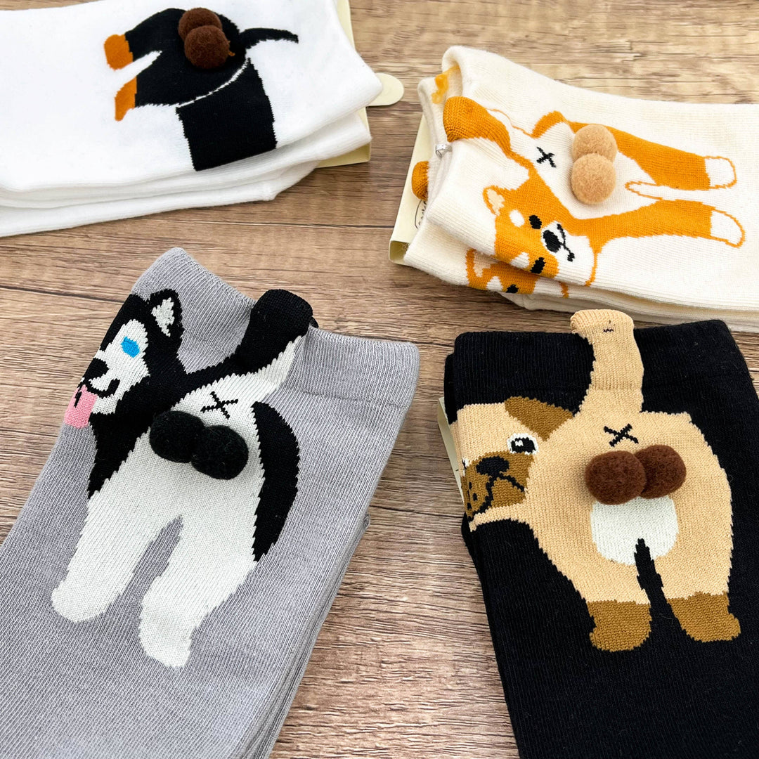 Lustige kreative Welpen lässige Socken in Wadenlänge