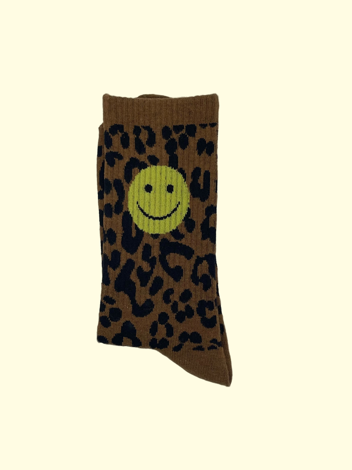 Socken - Leo Braun gelber Smiley
