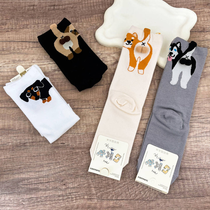 Lustige kreative Welpen lässige Socken in Wadenlänge