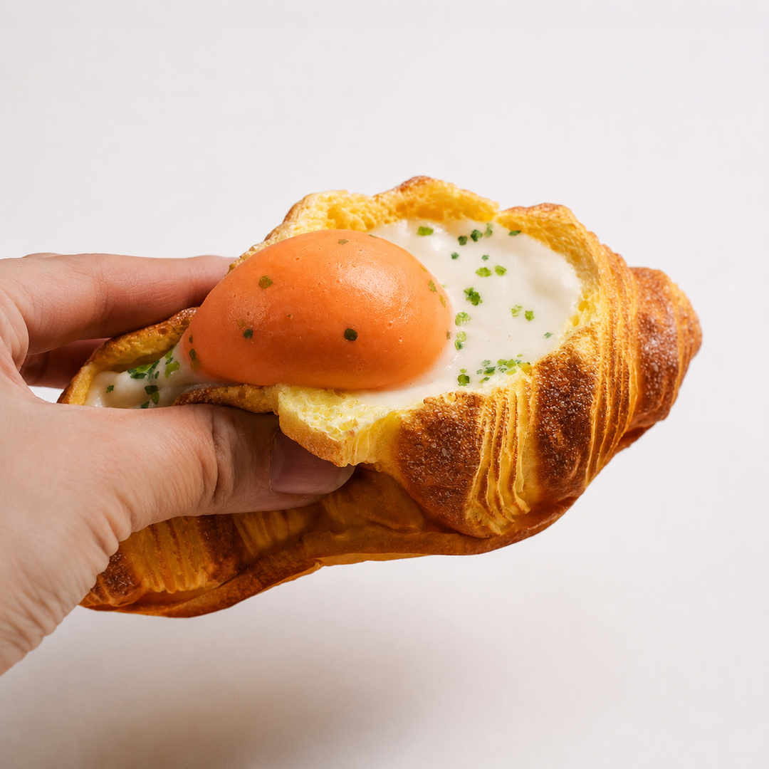 Ei-Toast Knautschspielzeug zur Stressreduzierung | langsam zurückkehrender, duftender PU-Schaum