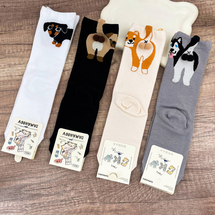 Lustige kreative Welpen lässige Socken in Wadenlänge