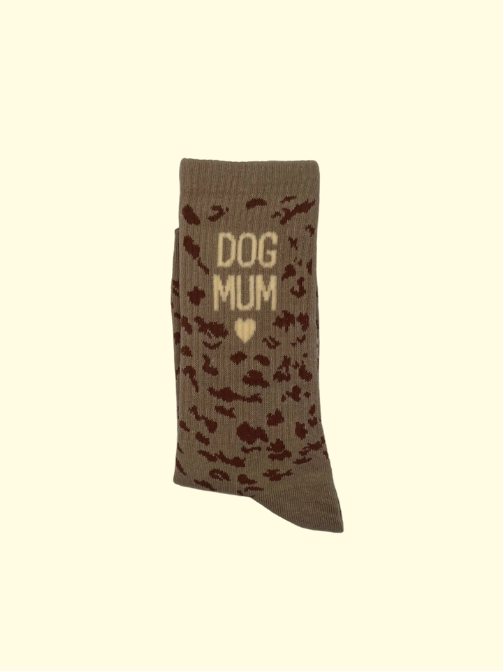 Socken - Beige Braun Dog Mum