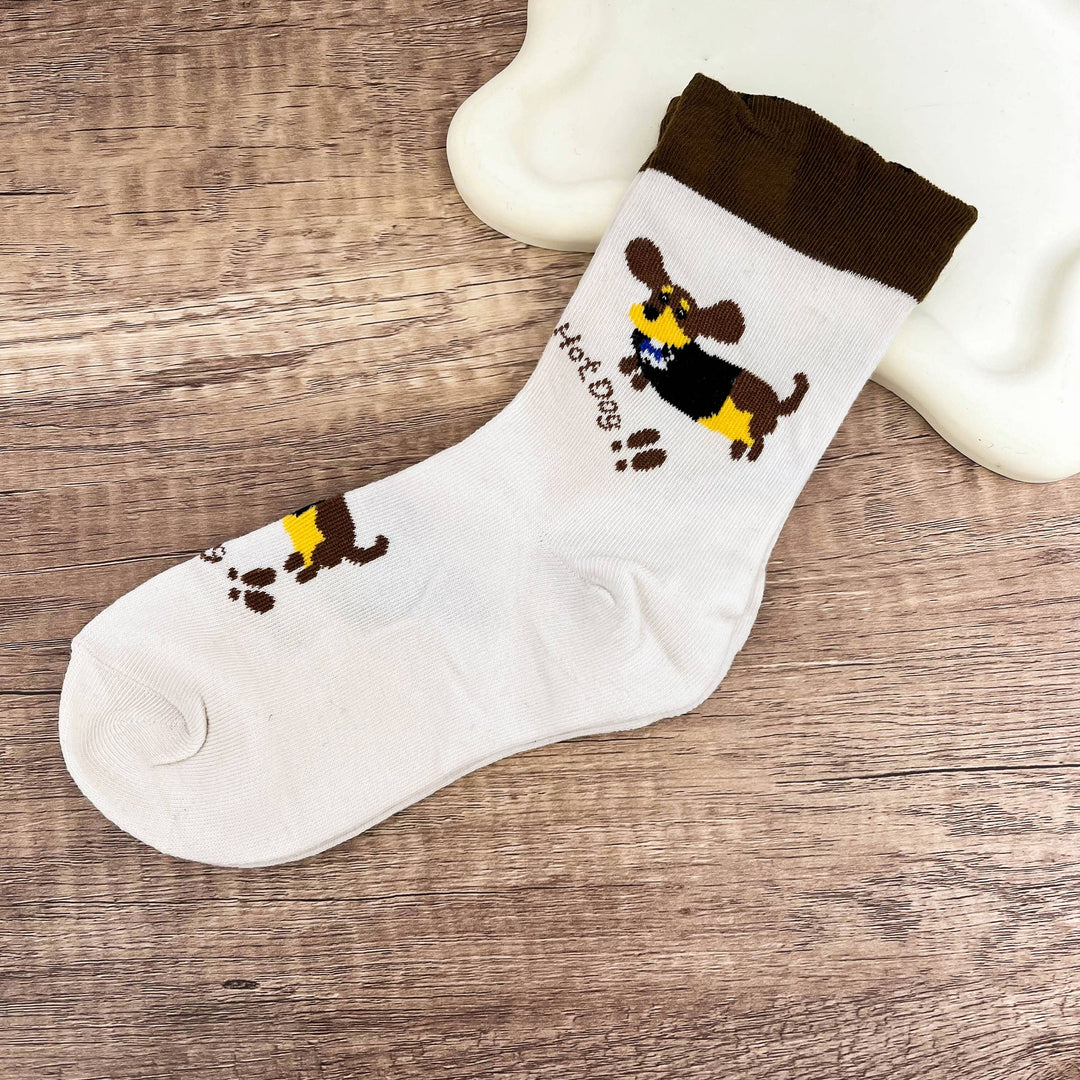 Einfache Dackel Knöchel- & Crew-Socken