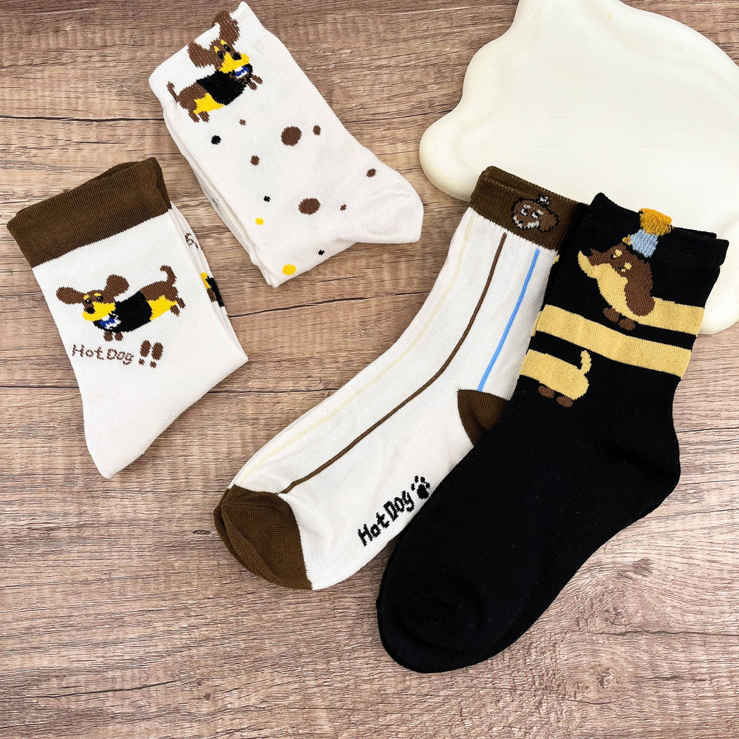 Einfache Dackel Knöchel- & Crew-Socken