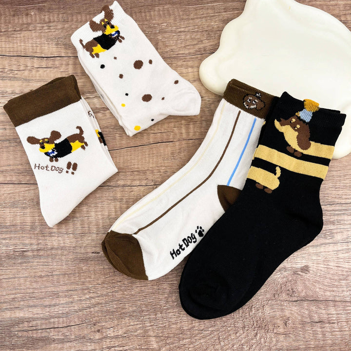 Einfache Dackel Knöchel- & Crew-Socken