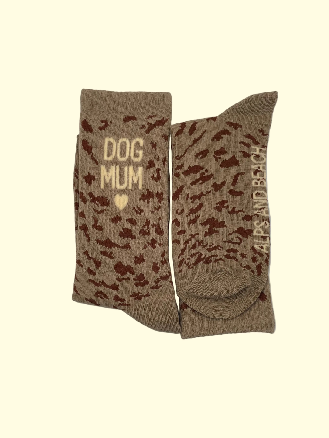 Socken - Beige Braun Dog Mum
