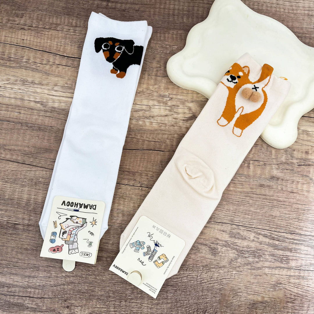 Lustige kreative Welpen lässige Socken in Wadenlänge