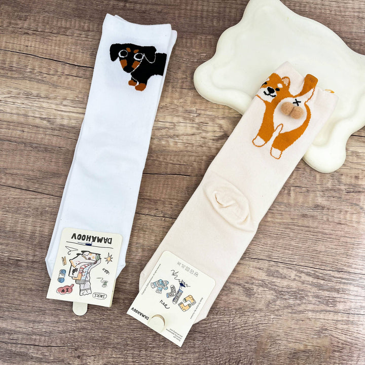 Lustige kreative Welpen lässige Socken in Wadenlänge