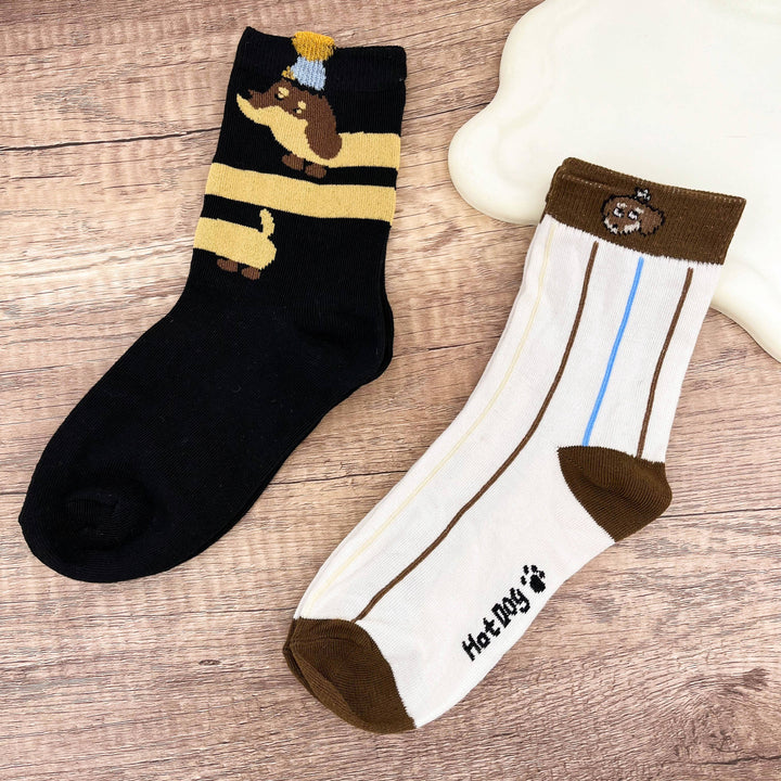 Einfache Dackel Knöchel- & Crew-Socken