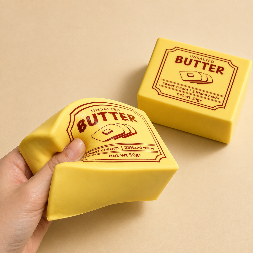 Butter-Squishy-Spielzeug – langsam zurückkehrend, PU, realistisches Essen