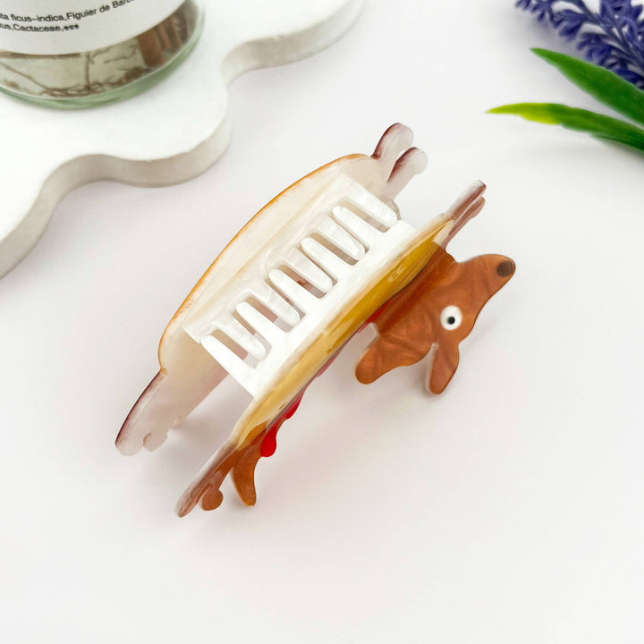 Hotdog-Dackel Acryl-Haarklammer – verspielt-kulinarisch